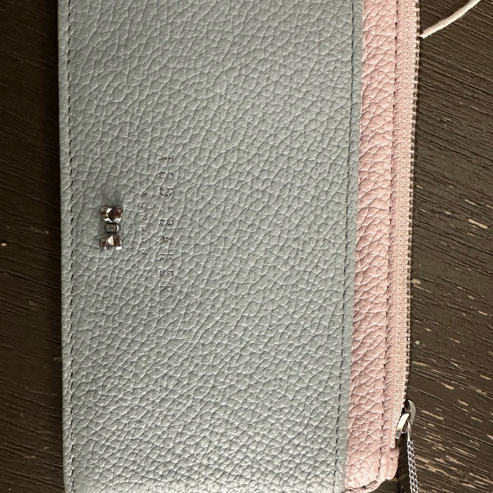 Ted Baker Pink and Gray Zip Wallet